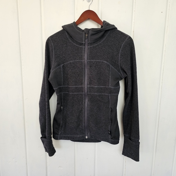prAna Gray Full Zip Fleece Hoodie Women's Small - Picture 2 of 12